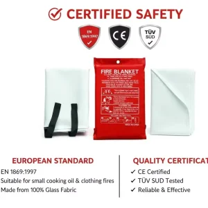 EN 1869 Certified Fiberglass Fireproof Cloth Emergency Safety Survival Equipment for Home Office School Warehouse Fire Blanket
