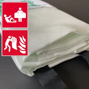 EN1869 Standard Fiberglass Fire Proof Insulation Blanket 2 Sides Silicone Rubber Coated Heat Resistant for Home Children’s