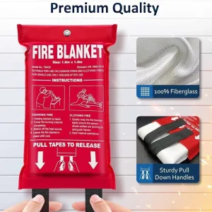 Emergency Rescue Fire Blanket Durable Fiberglass Protection for Home & Workplace