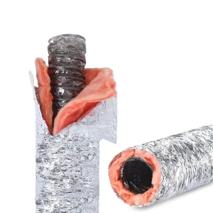Energy Saving Flexible Air Duct R6 Aluminum Foil with Fiberglass Insulation for HVAC Systems