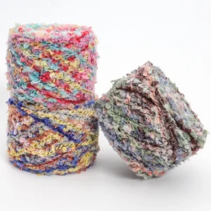 FORWARD In Stock 2.6Nm 1 Boucle Yarn Ultra smooth Elastic Multicolor Yarn Space Dyed Fancy Loop Yarn