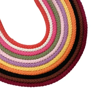 Factory Custom 6mm 7mm 8mm 9mm Color Braided Macrame Cotton Rope Cord for Basket Drawstring and Garment Use