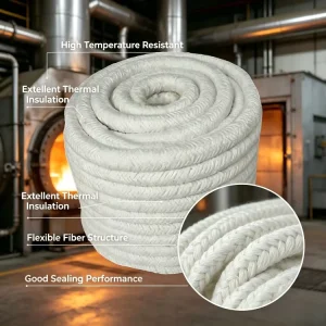 Factory Price Ceramic Fiber Braid 1260C High Temperature Round for Fireproof Thermal Insulation Seal