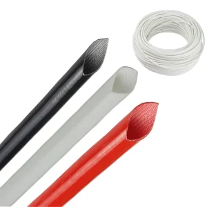 Fire Resistant 1.5KV 2.5KV Silicone Sleeves Black Brown Red Color Silicone Coated Fiberglass Sleeving 8MM