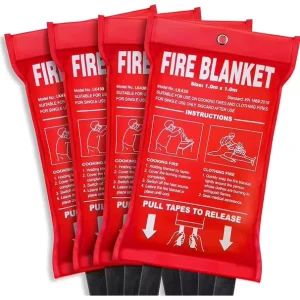 Firefighting 100% Fiberglass Emergency Safety Fire Blankets (White/Custom 1m*1m 1m*1.5m 1.2m*1.5m) for Kitchen Gas Station Hotel