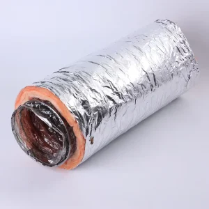 Flexible Insulated Fiberglass Cloth Duct with Reinforced Aluminum Jacket Energy Saving Anti Corrosion Thermal Ventilation Pipe