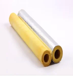Foil Faced Fiberglass Pipe Insulation High Temp HVAC Duct Mechanical Pipe Wrap Glass Wool Tube for Thermal Acoustic