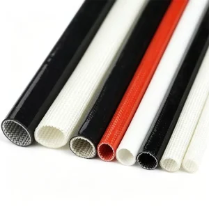 Glass Fiber Braided Silicone Coated Fiberglass Insulation Sleeving 2751 High Temperature 4kv Extruded Silicone Fiberglass Sleeve