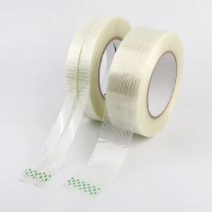 Glass Fiber Tape Single Sided Tensile Wear Resistant Carton Sealing Acrylic Striped Transparent Adhesive High Viscosity High
