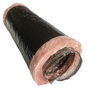HVAC Duct Parts 24 Inch 10 Meter Industrial Hospital Gym Staircase Hall Dining Basement Use Reinforced Flexible Black Air Duct