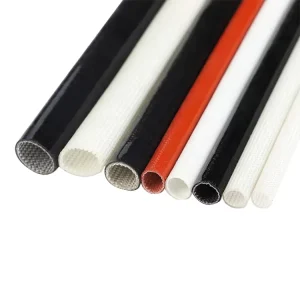 Heat Resistant Silicone Rubber Coated Fiberglass Sleeve High Temp Dielectric Silicone Protective Insulation Fiberglass Sleeve