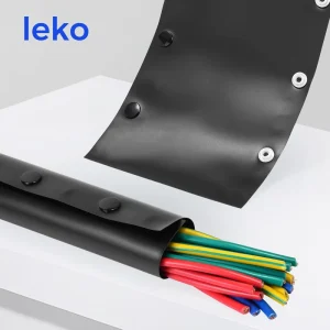 Heavy Duty Anti-static Button Wrap Reusable ESD Cable Sleeve Flame Retardant Mechanical Wire Loom