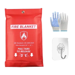 Heavy Duty Emergency Fire Blanket 2 Pack Fireproof Fiberglass 3mm Thick Heat Resistant for Home Kitchen Car