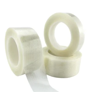 Heavy Duty Transparent Reinforced Fiberglass Tape Single Sided Hot Melt Adhesive Mono Filament Packing Sealing Strapping for Bag