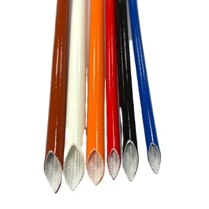 High Durability High Temperature Silicone Fiberglass Braided Cable Sleeving Heat Resistant Industrial Protect Cables High
