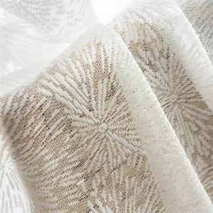 High Quality Firework Pattern Geometric Design Transparent Lace Sheer Curtain Fabric Living Room Corridor Voile Curtain Fabric