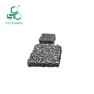 High Quality SiC Ceramic Foam Filter Ceramic Parts 80-90% Porosity 10-60 Ppi Pore Density Industrial Ceramic