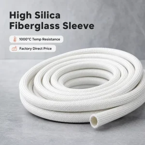 High Silica Fiberglass Sleeve High Temperature Resistant Thermal Insulation Sleeving for Hose and Cable Protection Factory Direct