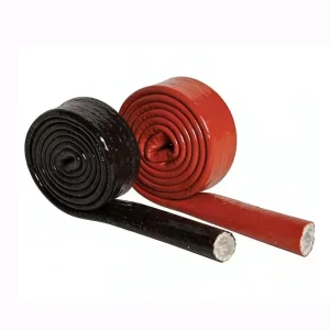 High Temp Black Silicone Braided Fiberglass Insulation Fire Sleeve Hose up to 500C for Steel Plant Use 7-25KV Rated Voltage