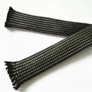 High Temperature (-269 to +650) Black Carbon Fiber Braided Cable Sleeve Electrical Insulation Spiral Wrapping Protect Cables RoHS