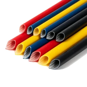 High Temperature 4kv 7kv 5mm 16mm Silicone Rubber Coated Fiberglass Insulation Sleeve