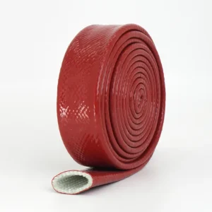 High Temperature Applied Sleeve Silicone Coated Fiberglass Heat Resistant Wire Sleeve Heat Insulation Fire Resistant Sleeve