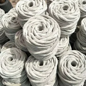 High Temperature Ceramic Fiber Rope 10mm 12mm 16mm Fireproof Thermal Insulation Rope for Industrial Oven Stove Sealing