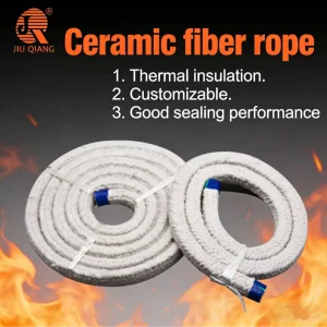 High Temperature Ceramic Fiber Rope Refractory Insulation Ceramic Fiber Braided Rope for Furnace Sealing