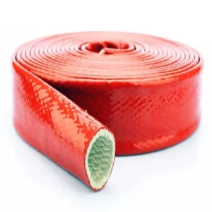 High Temperature Fiber Glass Fire Sleeve Silicone Coated Fiberglass Sleeve Exhaust Pipe for Cable Protection Heat Proof Sleeve