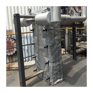 High Temperature Fire Resistant Plate Heat Exchanger Fiberglass Cloth Removable Soft Thermal Insulation Jacket 1 Year Warranty