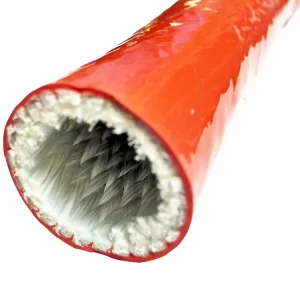 High Temperature Fire Retardant Fiberglass Sleeve Red Silicone Rubber Coated Cable Sleeves Factory Direct