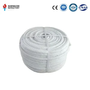 High Temperature HA Grade Ceramic Fiber Rope Refractory Insulation Sealing Rope 0.18 W/m-K Thermal Conductivity