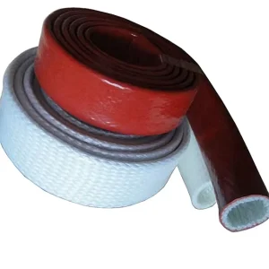 High Temperature Heat Protect Sleeve Iron Red Silicone Rubber Coated Fiberglass up to 500C for Hydraulic Hose Pipe