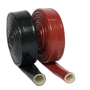 High Temperature Protect Sleeve Insulation Heat Resistant Sleeve Fiberglass Silicone Rubber Fire Sleeve for Hydraulic Hose Pipe