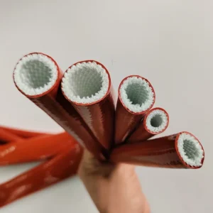 High-Temperature Resistance Coated Fiberglass Sleeve High Heat Protection Fire Sleeves Silicone Fiberglass Insulation Sleeving