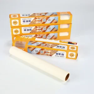 High Temperature Resistant Non Stick Parchment Paper Roll for Baking Grilling Air Fryer With Serrated Cutter