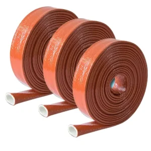High Temperature Resistant Red Silicone Fiberglass Fire Sleeve for Hydraulic Hose Protection