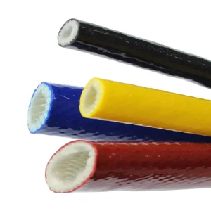 High Temperature Silicone Coated Fiberglass Sleeve Fire Resistant Braided Cable Sleeve Customizable Cut to Length