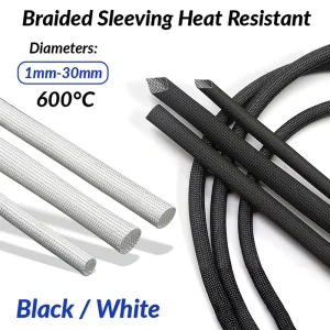 High Temperature Stand Insulating Braided Fire Proof Fiberglass Sleeves Silicone Coated Fiber Glass Sleeving for Railway