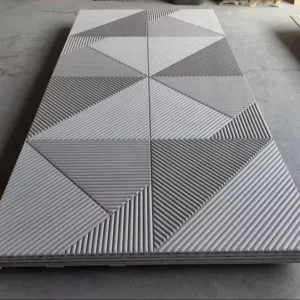 Home Decor Modern Perforated Precast Concrete Carving 3D Art Decorative Exterior Wall Cladding Fiber Cement Board for Kitchen