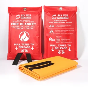 Home Safety Fiberglass Fire Blanket EN13501 EN1869 Certified Heat Resistant Silicone Coated Fiberglass Fire Blanket