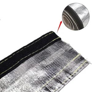 Hook Loop Aluminum Foil Fiberglass Braided High-Temp Cable Sleeve 540 for Ship Auto Equipment with Cable Protection