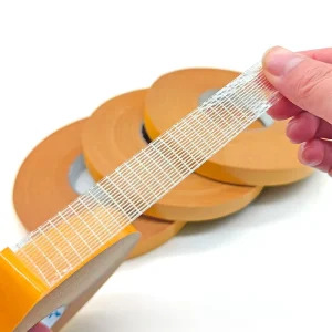 Hot Melt Glue Cross Weave Fiber Adhesive Double Sided Carpet Fiberglass Mesh Tape