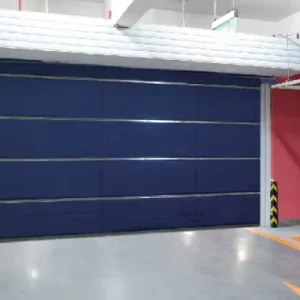 Industrial Interior Steel Fireproof Rolling Door Double Track Inorganic Fabric Fire Curtain with Fire Motor & Control Box