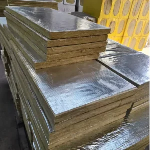 Industrial Style 25mm Thick Aluminum Foil Rock Wool Insulation Panel Board Eco Friendly Fire Resistant High Temp Resistance