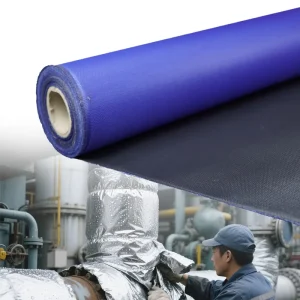 Insulating Fire-Resistant PU Coated Fabric Splash Proof Spark PU Coated Fiberglass Cloth for Welding Pads
