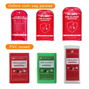 Jvante Safe Fire Blanket for Home Hotel Car Kitchen 1m X 1m Red 100% Fiberglass Temperature Resistant 550-1100F