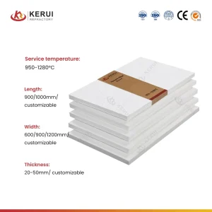 KERUI Ceramic Fiber Board 1260°C High Temperature Insulation Board for Kiln Furnace Waterproof Lightweight Refractory Board