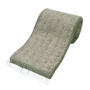 KH BM 100 Kg m Rock Wool Eco Friendly Class a Fire Resistant Insulation Blanket Wire Mesh for High Temp Pipe 650C
