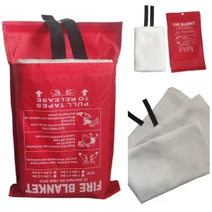 Kitchen Fire Blanket 100% Glass Fiber Easy Carry Pouch Asbestos Free and Flame Retardant 550°C Heat Resistant for Home and Caravan